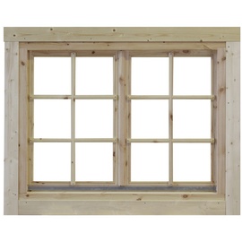 Wolff Finnhaus Doppelfenster »Gartenhaus«, BxH: 129 x 99,6 cm, Isolierglas - braun