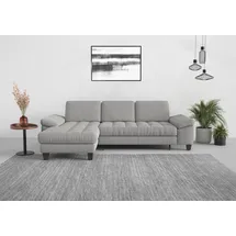 sit&more Ecksofa SIT & MORE "Westham L-Form", silber, B:275cm H:88cm T:172cm, 90% Polyester 10% Polyamid, Sofas, Ecksofa, Recamiere, mit oder ohne Bettfunktion, Bettkasten, Füße wengefarben