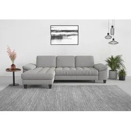 sit&more Ecksofa SIT & MORE "Westham L-Form", silber, B:275cm H:88cm T:172cm, 90% Polyester 10% Polyamid, Sofas, Ecksofa, Recamiere, mit oder ohne Bettfunktion, Bettkasten, Füße wengefarben