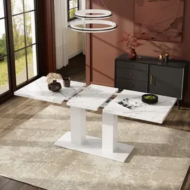 stilvora Esstisch 140 x 70 x 180 cm weiß