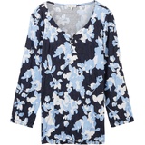 TOM TAILOR Shirt, 3/4-Arm, Henley-Ausschnitt, für Damen, 34757 blue cut floral 3XL