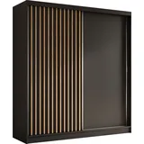 altdecor Kleiderschrank, Schwarz, Eiche Artisan, Holzwerkstoff, 200x216x61 cm Schlafzimmer, Kleiderschränke