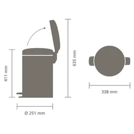 Brabantia NewIcon 12 l mineral concrete grey