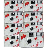 Photo Porst 8x Einwegkamera fliegende Herzen weiß MHD 12.2025 Einwegkamera