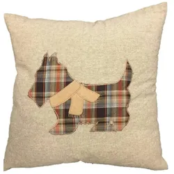 EXKLUSIV HEIMTEXTIL Dekokissen 45x45 cm Füllung und Bezug Dekor "Britsh Chic Hund"