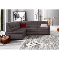 Ecksofa SIT & MORE "Pisa L-Form", braun (mokka), B:245cm H:89cm T:161cm, NaturLEDER (echtes Rindsleder), Korpus in Kunstleder SOFTLUX;Luxus-Microfaser (90% Polyester, 10% Polyamid);Struktur (100% Polyester);Luxus-Microfaser ALTARA NUBUCK (100% Polyester), Sofas, Ecksofa, mit Federkern, wahlweise mit Bettfunktion
