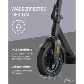 Vmax VX5 PRO GT E-Scooter mit Straßenzulassung mit Blinkern, Elektroroller Max.20km/h, 35 km Reichweite - Schwarz