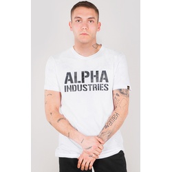 Alpha Industries Camo Print T-Shirt, weiss, Größe S für Männer