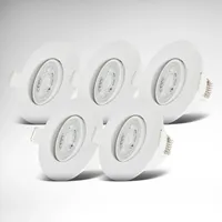 B.K.Licht Einbauleuchte 5er Set IP65 dimmbar Kunststoff 9 x 4,2 cm weiß