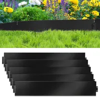 Ikodm Rasenkante 5m 10m 15m 20m 30m 40m 50m Rasenkante Metall, 100x18cm verzinkt Beeteinfassung Beetumrandung Mähkante Metall Palisade, kann für Hof,Garten,Bauernhof, Länge 40m - Höhe 18cm-Schwarz
