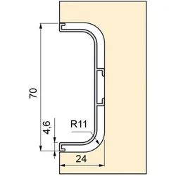 Griffleiste Aluminium - 3900