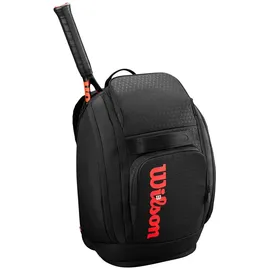 Wilson Clash V3 Super Tour Tennis-Rucksack, Schwarz/Infrarot, für bis zu 2 Schläger