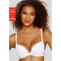 PETITE FLEUR Push-up-BH Damen 2xweiß+1xschwarz Gr.70C
