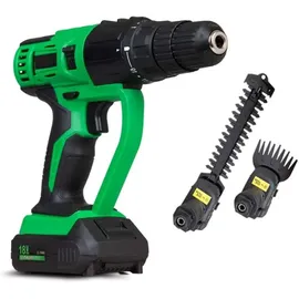 Hammersmith Werkzeug-Set mit Heckentrimmeraufsatz - Akku Multifunktions-werkzeug - 18v Oszillationswerkzeug zum Bohren, Schrauben, Schneiden, Schleifen,