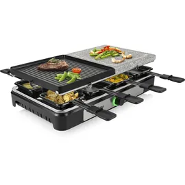 Tristar Raclette RA-2747 – 4-in-1 – Raclette/Kochstein/Grill/Teppanyaki – 8 Personen 1400 W