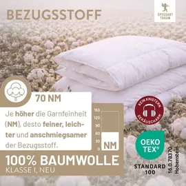SPESSARTTRAUM Daunendecke Bronze medium Daunen, 10% Federn 155x220 cm