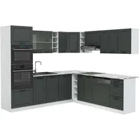 Vicco Eckküche, Anthrazit, Weiß, Holzwerkstoff, L-Form,Formgebogen, 247x81.6x60 cm, Küchen, Eckküchen, Eckküchen ohne Geräte