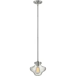 Congress Pendelleuchte mit 1 Licht, klares Glas, Chrom