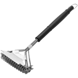 Tarrington House Grillbürste 3 in 1, Edelstahl/verzinkter Draht/Kunststoff, 44 cm, schwarz