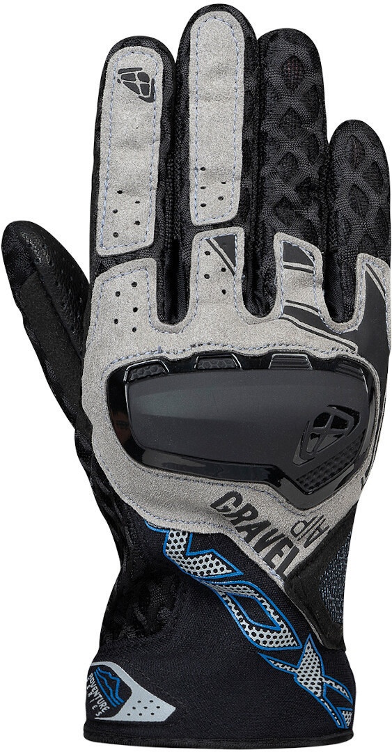 Ixon Gravel Air Motorfiets handschoenen, zwart-grijs-blauw, XS