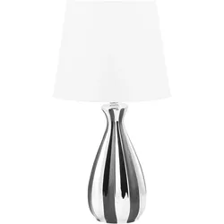 Tischlampe silber / schwarz 52 cm rund VARDJA