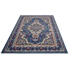 OTTO home Teppich OTTO HOME "Oriental, Made in Belgium" Gr. 1, blau (hellblau), B:60cm H:7mm L:110cm, Kunstfaser, Teppiche, Teppich, Orient-Optik, mit Bordüre, Teppich, Kurzflor, Weich, Kundenliebling