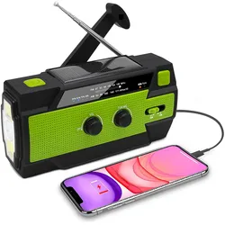 Grafner® Kurbelradio Solar USB LED Akku Camping Survival Notfallradio KR11064