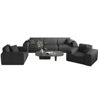 Fun Möbel Sofaset Designersofa CELES PREMIUM 3-1-1 in Stoff Scala Anthrazit - Grau