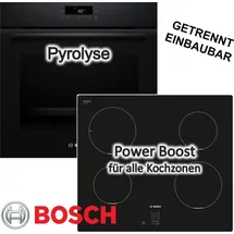 Bosch Backofen Induktionskochfeld Set Schwarz Pyrolyse