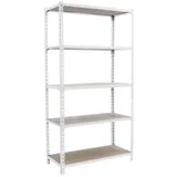 Proregal Schwerlastregal Big Muli HxBxT 200 x 120 x 50 cm 5 Fachböden Fachlast 200 kg Weiß