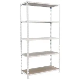 Proregal Schwerlastregal Big Muli HxBxT 200 x 120 x 50 cm 5 Fachböden Fachlast 200 kg Weiß