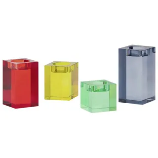 REMEMBER Teelichthalter Vela Glas Mehrfarbig