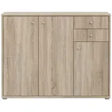 Forte TEMPRA 2 Kommode mit 3 Türen und 2 Schubladen, KHolzwerkstoff, Sonoma Eiche, 108.8 cm