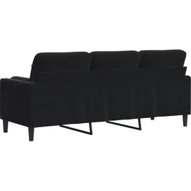 vidaXL 3-Sitzer-Sofa mit Zierkissen Schwarz 180 cm Samt