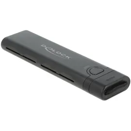 DeLock Externes USB Type-C Combo Gehäuse für M.2 NVMe PCIe oder SATA SSD - werkzeugfrei