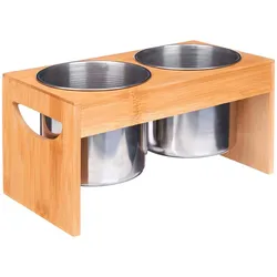 San Ignacio KINVARA - Doppelter Utensilienhalter aus Bambus und Metall, 12 x 23 cm
