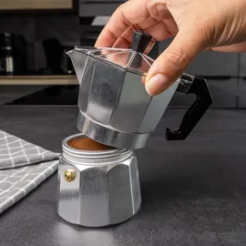 Intirilife Espressokocher 160 ml 3 Tassen Silber