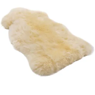 Werner Christ Medizinisches Lammfell Baby ungeschorenes Natur Schaffell, als Baby-Fell, Deko-Fell, Sitzauflage, Läufer, Teppich, Länge +/- 65, 75, 85, 95 cm, beige-Gold (65 cm)