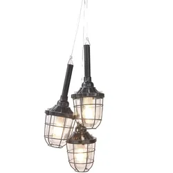 Design-Hängelampen-Trio mit Glasschutz schwarz