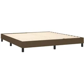 vidaXL Boxspringbett mit Matratze & LED Dunkelbraun 180x200 cm Stoff