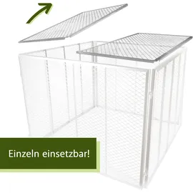 Lemodo Deckel für Metallkomposter 80x80 cm 2er Set, Abdeckung für Gartenkomposter silber