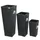 CASARIA Polyrattan Blumentopf 3er-Set 30 x 30 x 80 cm + 24,5 x 24,5 x 61 cm + 21 x 21 x 41 cm schwarz