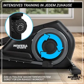 MIWEBA Crosstrainer MC500, großes LCD-Display, Pulsmessung, Fitnessgerät, Cross Trainer, Ausdauer Training, Stepper Heimtrainer Ellipsentrainer Ergom... | Schwarz