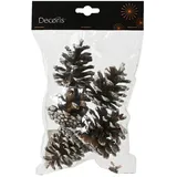 Christmas Decorations Tannenzapfen Naturzapfen 5er Set beschneit