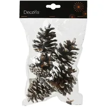 Christmas Decorations Tannenzapfen Naturzapfen 5er Set beschneit