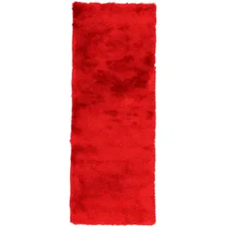Hochflor-Teppich CARPETFINE "Breeze", rot, B:75cm H:45mm L:240cm, Polyester, Teppiche, besonders weich mit leichtem Glanz Garn, Wohnzimmer