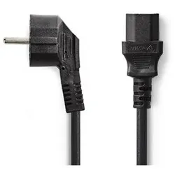 Nedis 2m Kaltgerätekabel, Schwarz [Gewinkelt -></noscript> C13-Stecker]