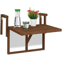 Relaxdays Balkonklapptisch 70 x 55 cm Dunkelbraun
