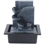 Zimmerbrunnen Tischbrunnen mit LED Licht und Wasserfall, Brunnen Dekoration Feng Shui Zimmerbrunnen aus Kunstharz in Steinoptik, für Meditation, Entspannung und als Geschenkidee, 23 * 17.5 * 29cm