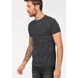 Bruno Banani T-Shirt BRUNO BANANI, Herren, Gr. 3XL (64/66), schwarz (schwarz, meliert), Single Jersey, Obermaterial: 60% Baumwolle, 40% Polyester, meliert, slim fit, Rundhals, Shirts T-Shirt, Kurzarm, Slim Fit, unifarben, Rundhalsausschnitt, Topseller